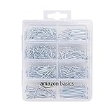 Amazon Basics – Nagel-Set, mit Senkkopf-Nägeln, Drahtstiften, gewöhnlichen Nägeln, Drahtnägeln und Bilderrahmen-Nägeln, 550 Stück