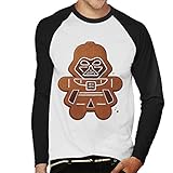 Star Wars Christmas Darth Vader As A Gingerbread Man Herren Baseball Langarm T-Shirt Gr. XXL, weiß / schw