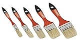 kwb Flach-Pinsel-Set, 5-teiliges Maler-Set, f. Lasur, 15, 20, 30, 40, 50 mm Breit, Lasur-Pinsel für Holz-Beschichtung und Maler-Arb