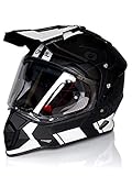 O'NEAL | Motorradhelm | Enduro | ABS Außenschale, mit Visier & integrierter Sonnenblende, Doppel-D Kinnriemen Sicherheitsverschluss | Sierra Helmet Comb | Erwachsene | Schwarz Weiß | Größe M