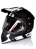 O'NEAL | Motorradhelm | Enduro | ABS Außenschale, mit Visier & integrierter Sonnenblende, Doppel-D Kinnriemen Sicherheitsverschluss | Sierra Helmet Comb | Erwachsene | Schwarz Weiß | Größe M