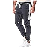 LUNULE Herren Jogginghose Lange Stretch Slim Jogging Pants Outdoor Jogger Trekkinghose für Männer Drawstrings Sporthose mit Taschen Herren Jogging Gym Fitness Fitnesshose Training
