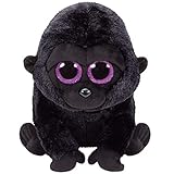TY 37144 George Gorilla 37144-George-Gorilla Pluschtier mit Glitzeraugen Glubschi's Beanie Boo's, 24 cm, schw