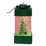 ZHINTE Weihnachten Deko Weihnachten beleuchtete Geschenkbox Schneekugel LED Laterne Schneemann Santa Szene Wasserlamp