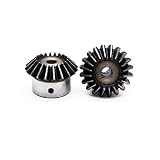 Luanyun-GG 2 Stück 1:1 Schrägzahnräder 1 Modul 15/20 Zähne ID = 6 mm/8 mm 90 Grad Stahlgetriebe mit Schrauben (Lochdurchmesser: 6 mm, Anzahl der Zähne: 15 Zähne)