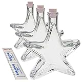 5 x Stern Flasche Likör Weihnachts Flasche leer 0,2 L inkl. Parafilm & Korken Geschenkflaschen zum Befüllen VERSAND INNERHALB 24 STD!