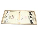 chiwanji Schnelles Sling Puck Spiel Holzschach 2 in 1 Set Faltbares Hockey Brettsp