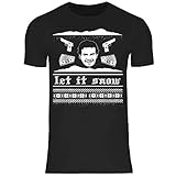 wowshirt Herren T-Shirt Let It Snow Lustiges Escobar, Größe:M, Farbe:Black