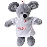 TE-Trend Plüsch Maus Gute Besserung Plüschmaus Genesungsgeschenke Mouse Glücksbringer Kuscheltier T-Shirt Alles Gute 24cm G