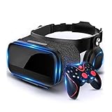 Virtual Reality Brille 3D VR Brille Headset Handy Augenschutz für 3D-VR-Filme Videospiele für iPhone 13/12/11/X/8/7/6 für Samsung S10/S9/Note10/9 Smartphone Android Handys, 4.7-6.8in, H087ZJ