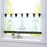Joyswahl Scheibengardine Voile Bistrogardine Sophie Bestickte Gardine HxB 45x90cm 1er Pack