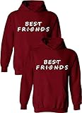 Beste Freunde Pullover für Zwei Mädchen Best Friends Hoodie BFF Pullover Sister Kapuzenpullover Damen Pulli Geburtstagsgeschenk 1 Stück-Rot-Best-Friends-L