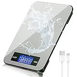 Küchenwaage Digital,USB Digitalwaage,Wasserfest Elektronische Waage,10KG,7 Einheiten g, oz, lb, tl, kg,ml,Edelstah Digitalem Lebensmittelwaage,Präzision 1g,Küche Zuhause Back