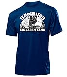 love-all-my-shirts Hamburg Fussball Motive zum auswählen Fanshirt Fan Artikel Männer Herren Tshirt Kapuzen Pullover Hoodie Pulli Tasse Kaffee Becher, T-shirt Navy 1887, XXL
