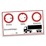 Wohnmobil LKW Aufkleber 9,5x5,5cm Folie zum Beschriften Breite Höhe Gewicht Gesamtlänge selbstklebend uv-beständig Cockpit Zubehör (LKW, Felder leer)