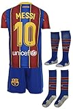 Barcelona Messi 2019/2020 Heim Trikot und Shorts mit Socken Kinder und Jugend Größe (140)