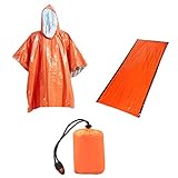 Tragbarer Einweg-Notfall-Regenmantel aus Aluminiumfolie, Erste-Hilfe-Decke, Rettungs-Regenmantel, Notfall, für Outdoor-Überlebenstraining, Camping, Ab