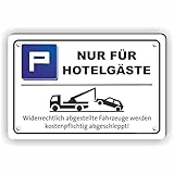 Fassbender-Druck SCHILDER - NUR FÜR HOTELGÄSTE - vorgebohrtes Parkplatz Schild - Schild mit Bohrlöchern zum Markieren vom Hotelgästeparkplatz oder Privatparkplatz (30x20cm Schild)