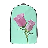 Niedliche, wasserdichte, leichte Kinder-/Studententententasche, Rucksack mit Blumenrahmen, Kranz, schöne Colorfu, Schwarz-Style-3, 43