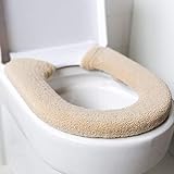 baffect WC-Sitz Cover dicker Kissen Pads antibakteriell Luxus Toiletten Warm WC Sitzbezüge Warm WC-Sitz Matte Super Warm Universal, beig
