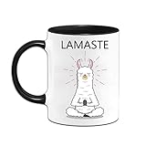 Yoner Tasse Lama mit lustigem Spruch Lamaste lama Bürotasse witzige Tasse tolle Geschenkidee für Sie Kaffeekrug mit hochwertigem Aufdruck 330