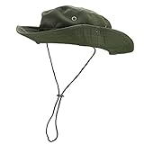 Faletony Outdoor Hut Buschhut Boonie Hat mit Kinnband Fischermütze Sonnenhut Sommerhut für Herren D