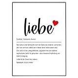 Personalisiertes Poster-Liebe Definition Poster-Geburtstagsgeschenk für Frauen/Männer - Wandbilder Wohnzimmer (A3, Liebe)