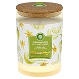 Air Wick Duft-Stimmungskerze im Glas – Duft: Honigmelone & Ylang-Ylang – Mit Deckel aus Kork für langanhaltende Frische – 1 x Duftkerze in weiß