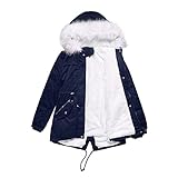 Hirolan Damen Jacke In Daunenoptik Fleecejacke Mit Kapuze Warme Steppjacke Tolle ÜBergangs Kapuzen Winter Warmer Winterjacke Baumwollwattierter D