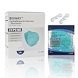 BSWAY® 10St. FFP2 Partikelfiltrierende Staubschutzmaske Schutzmaske mit Clip CE Prüfstelle 2834 Einzeln Verpackt Mundschutzmaske Türk