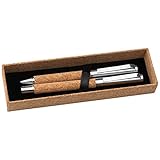 NOMA NOMA Kugelschreiber Set, Nachhaltiges Schreibset aus Kork, Drehkugelschreiber und Rollerball in einer Aufbewahrungsbox