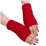 Handschuhe Fingerlose Winter Fäustlinge Damen Fingerhandschuhe Fingerlos Strick Handschuhe Winter Fingerlose Fäustlinge Damen Wolle Warm Fingerhandschuhe Fingerlos Halb Handschuhe Strick H