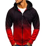 Gradient Tie Dye Kapuzenpullover Sweatjacke Herren Mode Patchwork Pullover Hoodie Jacke Reißverschluss Kapuzenjacke mit Kapuze Sweatshirt Zip Basic Einfarbig Freizeit Gym Fitness Jogging Sport Jack