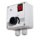 Industrie Drehzahlregler 900Watt, Drehzahlsteuerung für Ventilator, Gebläse, Lüfter, Ventilatoren 230V Drehzahlsteller Spannungsregler, Motor Motoren Dimmer 230 Volt V