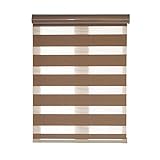 JOMSK Venezianische Blind blind. Doppelschicht Tag und Nacht Vorhang Rollos Reine Farbe Volllicht Weiche Gaze Vorhang Home Hubvorhang (Color : Brown, Size : 90x150cm)