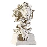 Gazechimp Löwe Statue, Löwen Skulptur Dekoration aus Harz, Moderne Figur Statue Deko für Haus Dekoration, Wohnzimmer, Schlafzimmer, Büro, Weinschrank, Kreative Geschenk, 7,5x5,9x12,6 Zoll, Weiß