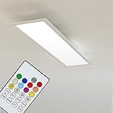 Briloner Leuchten LED Deckenleuchte-Panel, Einbauleuchte, 18W, dimmbar, Farbtemperatursteuerung, App-Steuerung, Bluetooth, rechteckig, weiß, 59.5