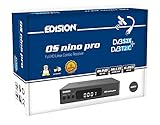 EDISION OS NINO PRO Full HD Linux E2 Combo-Receiver H.265/HEVC (1x DVB-S2/X, 1x DVB-T2/DVB-C, Multistream, Blind Scan, WLAN onboard, Bluetooth onboard, 2X USB, HDMI, LAN, Linux, Kartenleser) (Grau)
