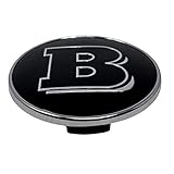 RENGVO - 57 mm Benz Motorhaube Tristar Wappen Brabus glänzend schwarz Emblem Abzeichen 3D Ersatz für AMG C63 C43 S63 GL G63 Klasse ETC Aufkleber Kotflügel Heckklappe Kofferraum (1 Stück)