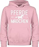 Statement Sprüche Kinder - Pferde Mädchen Motiv - 140 (9/11 Jahre) - Hellrosa - mädchen Pullover 164 - JH001K JH001J Just Hoods Kids Hoodie - Hoodie Kinder Pullover für Mädchen und Jung