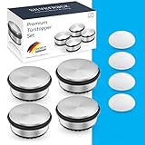 SilverRack® Türstopper Edelstahl [4 Stück] + 4 extra Wand Türstopper - Premium Tür Stopper ohne Bohren 1,1kg - Schwerer Türstopper Boden - 10x4,5cm Door Stopp