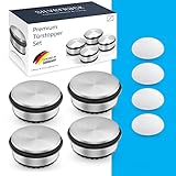 SilverRack® Türstopper Edelstahl [4 Stück] + 4 extra Wand Türstopper - Premium Tür Stopper ohne Bohren 1,1kg - Schwerer Türstopper Boden - 10x4,5cm Door Stopp