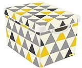 CURVER Yellow Geo Deco Storage 22 litres Stockholm Box, Plastik, grau/gelb, Larg