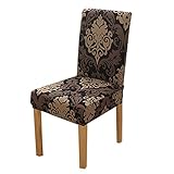 Stuhlhussen 4er Set / 6er Set Universal Stretch Stuhlbezug Moderne Elastische Abnehmbar Waschbar stuhlhusse für Familie Esszimmer Hotel Bankett Hochzeit Partys Deko (Barock-, 6 Stück)