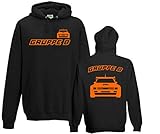 Krazz-Shirtz Rally Hoodie, Rallye Hoodie, Rally Tshirt, Rallye Pullover Gruppe B Schwar-Orange (Schwarz Orange, M)
