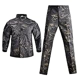 WSPDSD Armee Anzug Cargohose Camouflage Erwachsene Unisex Sicherheit Militäruniform Taktische Kampfjacke Special Force Training - schwarz CP,L (80-90kg)