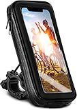 moex Fahrrad Handyhalterung kompatibel mit Asus Zenfone 8 - Lenkertasche mit Sichtfenster, neig- und drehbar, Lenker Halterung wasserdicht, Schw