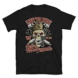 Live to Ride - Custom Motorcycle Biker Skull, kurzärmeliges Unisex T-Shirt, S - 3XL - Black - 2XL