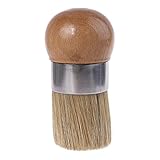 Happytoday Mauerwerk Pinsel, Runde Kreidefarbe Wachspinsel Ergonomischer Holzgriff Naturborsten Pinsel Möbelmalerei Wachswerkzeug