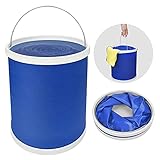 Falteimer Eimer, Faltbarer 11L Eimer，Faltbar Eimer Wohnmobil Zubehör Putzeimer Camping Zubehör - Fit in Camping, Outdoor Sport, Hausgebrauch (Blau)